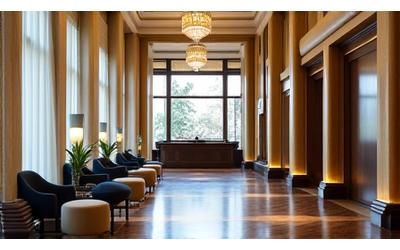 Elegante Hotellobby mit modernen Sitzgelegenheiten